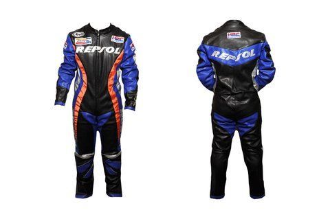 Комбинезон кожзам (size:L, черно-синий, Honda REPSOL) (O-669) O-669 фото