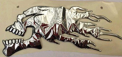 Наклейка шильдик FIRESKULL (14x5см, алюминий) (#4744) PC-N-710 фото